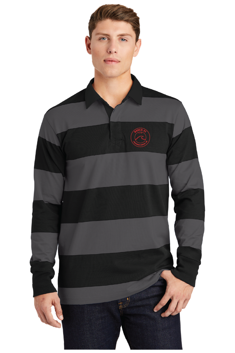 Classic Long Sleeve Rugby Polo / Black/ Graphite / Beach FC